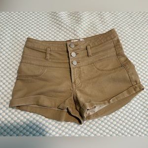 No boundaries tan high waist shorts